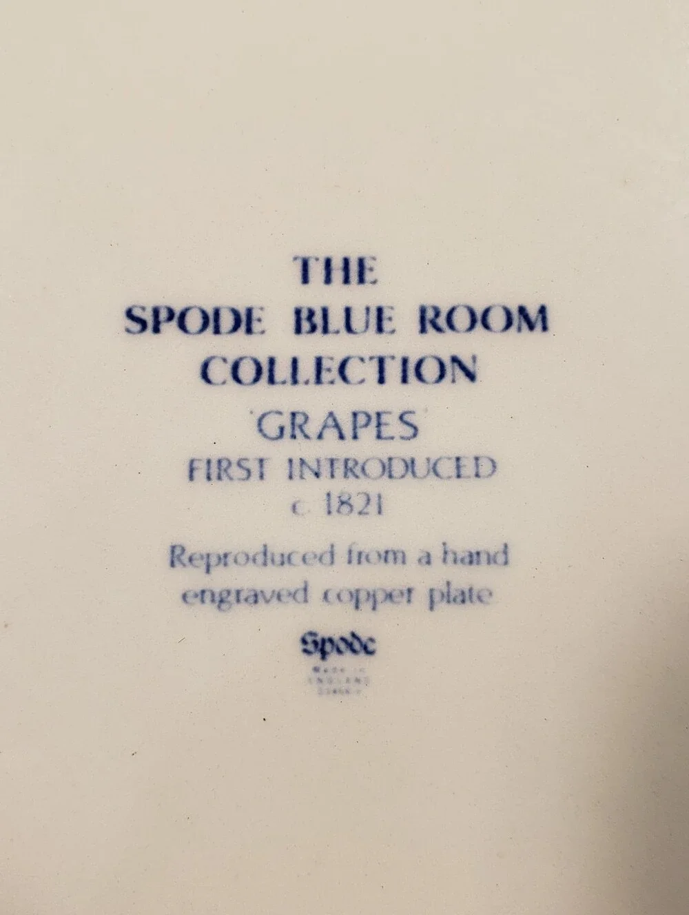 Spode Blue Room Collection Grapes Porcelain Cake Plate 11